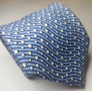 Vineyard Vines Silk Navy Blue Striped White Stars Mens Neck Tie USA Made - 60” - Picture 1 of 12