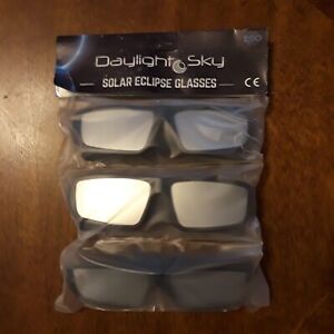 3 Pairs Daylight Sky Solar Eclipse Plastic Glasses CE ISO Brand New USA Stock