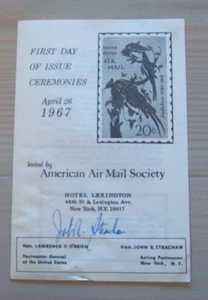 Sc. C71 Audubon Airmail - Ceremony Program First Day Issue - 1967 - Signed - Picture 1 of 2