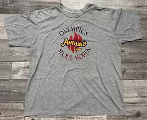Vintage Awana Club Seoul Olympics 80’s Shirt Mens 2XL Korea Gray I Was A Winner - Picture 1 of 8