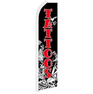 Tattoos Swooper Advertising Banner Flag for Tattoos Body Art Shops - Picture 1 of 7