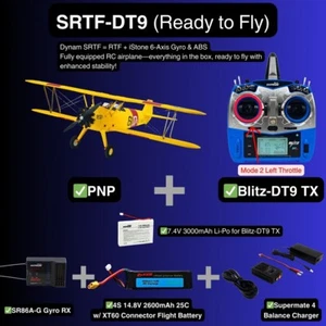 Dynam Stearman PT-17 Yellow 4S RC Biplane 1300mm 51" Wingspan - Picture 1 of 13
