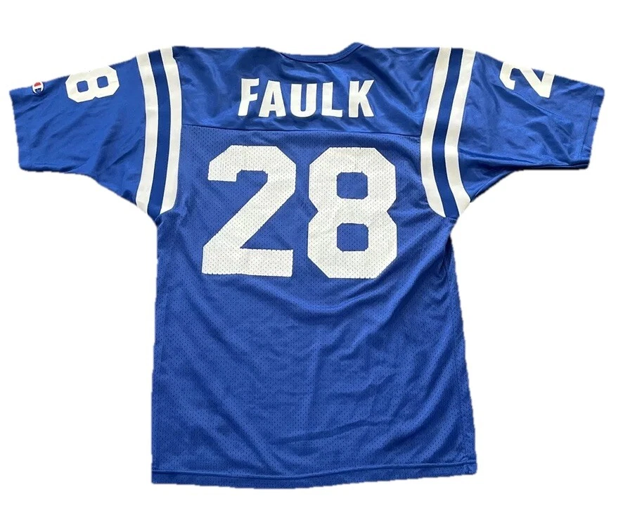 Camiseta Indianapolis Colts Marshall Faulk para hombre talla 40 azul campeón Foto 1 de 4