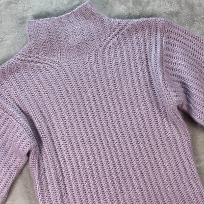 Miss Selfridge Sweater Dress Chunky Knit Lavender Purple Mock Neck US 2 - Image 1 of 4