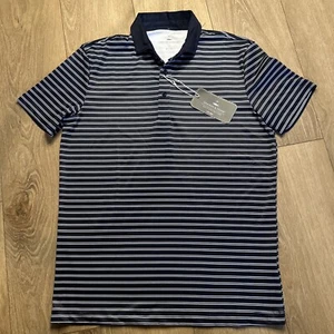 NEW Grayson & Dunn Performance Golf Polo Shirt Mens Size Small Blue Striped - Picture 1 of 7