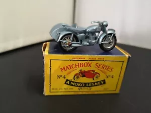 W821-MATCHBOX LESNEY No4C TRIUMPH MOTORCYCLE AND SIDECAR WITH BOX - Picture 1 of 12