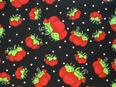 COJINES ALFILERES COLORIDOS LORALIE ROJO NEGRO TELA DE ALGODÓN FQ Foto 1 de 4