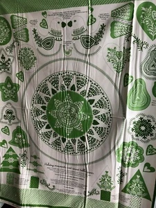 Moda NORTH WOODS PANEL Green 27240 13 K Spain QUILT FABRIC Christmas Ornaments - Picture 1 of 7