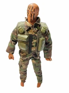 Figura de acción de colección GI Joe 11” camuflaje cara uniforme chaleco táctico fuerza aérea 1996 - Imagen 1 de 12
