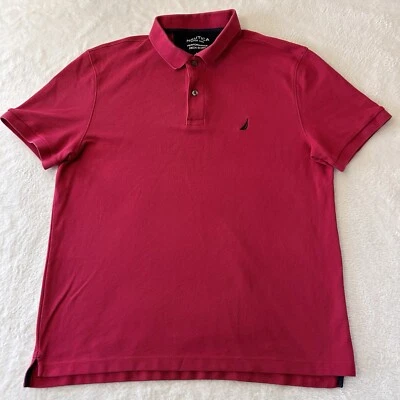 Camisa polo masculina Nautica Performance Deck tamanho G rosa fúcsia manga curta logotipo - Imagem 1 de 4