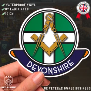 Devonshire Masonic Car Sticker | UV Laminated - Picture 1 of 4