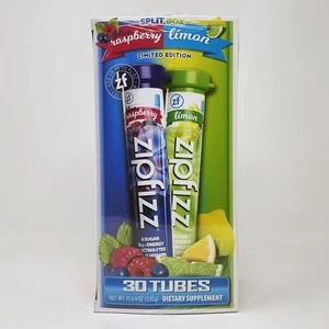 ZipFizz Energy Drink Mix 30 Tubes Split Box Límon & Blue Raspberry Exp: 11/26 - Picture 1 of 4