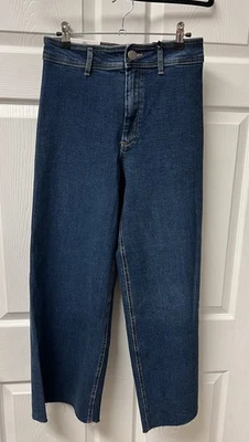 NWT Zara The Marine Straight Dark Blue Denim Jeans - Size 8 - Image 1 of 4