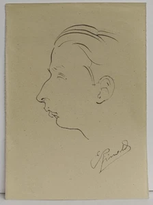 drawing DISEGNO BOZZETTO a china su Carta " Profilo di Uomo  " 1800 - Picture 1 of 1