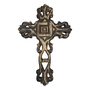 Croce in legno intagliata a mano vintage - Foto 1 di 9