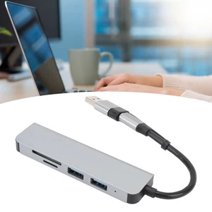 5 In 1 USB Type C Hub 5Gbps 3 USB3.0 Data Ports Memory Card Storage Card Rea NEW - Imagen 1 de 12