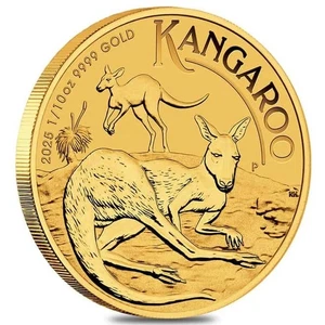 2025 AUSTRALIA KANGAROO 1/10oz .9999 Pure 24k GOLD Bullion $15 Coin - Picture 1 of 2