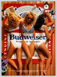 Budweiser Swimwear Sunshine Deck Leisure Print Vintage 1989 Advertisement - Picture 1 of 5