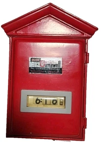 Caja de fuego Gamewell Bliss con reloj estilo Art Deco Lawson Time Co. ¿Premio en funcionamiento?  - Imagen 1 de 13