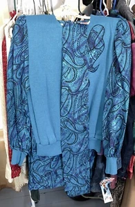 Blau Vintage 1990er Anthony Sicari Rock Pullover Set Größe 10 Neu mit Etikett - Bild 1 von 4