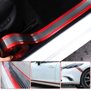 3*1m Carbon Fiber Car Door Plate Sill Scuff Cover Anti Scratch Sticker Protector - Foto 1 di 8