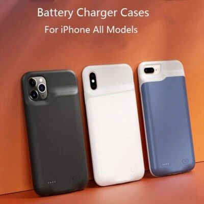 Battery Charger Cases For iPhone 11 12 Pro Max X XS Max XR 6 7 8 Plus SE 2020 - Image 1 of 4