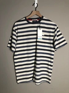 Neu mit Etikett Scotch & Soda T-Shirt Herren Small blau weiß gestreift Bio-Baumwolle Größe S - Bild 1 von 10