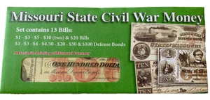 American Civil War Replica Missouri Confederate Currency Paper Money New - Picture 1 of 3
