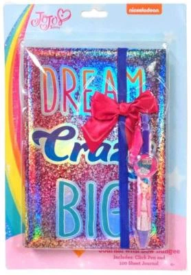 JoJo Siwa Journal w/ Bow Bungee Click Pen Set 100 Sheets Diary Dream Crazy Big - Image 1 of 4