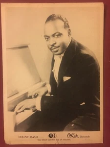 COUNT BASIE - Rare Original 1940 5x7 Okeh Records Advertising Card / Flyer - Picture 1 of 2