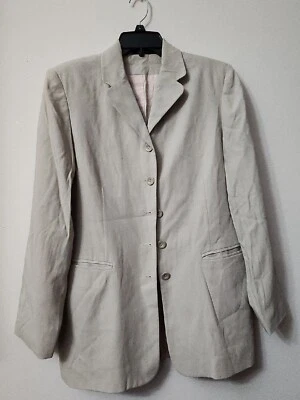 Blazer para mujer Hillard & Hanson color tostado con botones talla 12 Foto 1 de 4