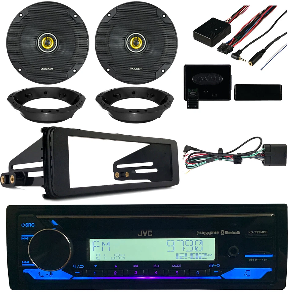 Bluetooth USB AUX CD Receiver, 2x 6.5" Speakers, Steering Interface, Install Kit - Image 1 of 4