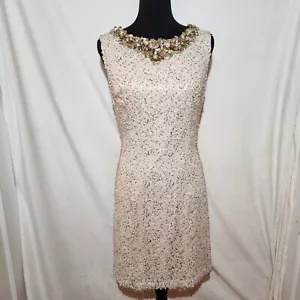 Alberto Makali Women's Dress Size 4 Gold Sequined Strapless Party Cocktail Bling - Picture 1 of 11