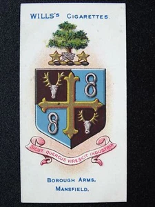 No.113 MANSFIELD Borough Arms 2nd Ed (101-150) by W.D.& H.O.Wills 1906 - Picture 1 of 1