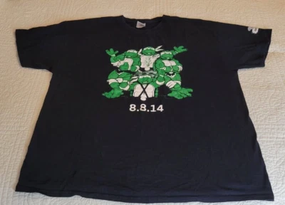 Camiseta Teenage Mutant Ninja Turtles Cedar Rapids Kernels XL preta verde RARA - Imagem 1 de 4