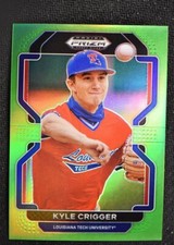 2022 Prizm Draft Picks Baseball Base Lime Green #PDP202 Kyle Crigger /75