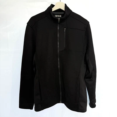 Chaqueta IZOD Advantage Performance Para Hombre Talla M Negra Cremallera Completa Elástica Natural Foto 1 de 4