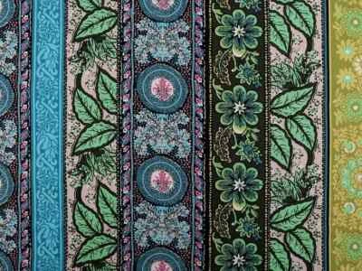 Canvas Baumwollstoff Hippie Ethno Motivstoff Türkis grün Meterware ab 50x150 cm - Bild 1 von 2