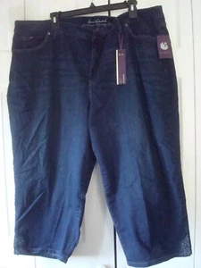 Ladies Gloria Vanderbilt Denim Capris Size 24W  Embellished Pockets - Picture 1 of 2