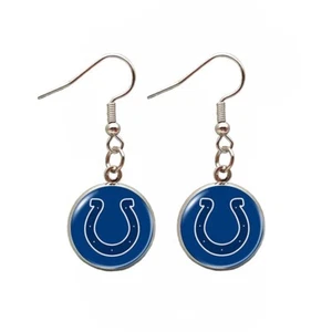Indianapolis Colts NFL Football Logo Pendant Earrings US STOCK SHIP IN 1 DAY！ - Picture 1 of 1