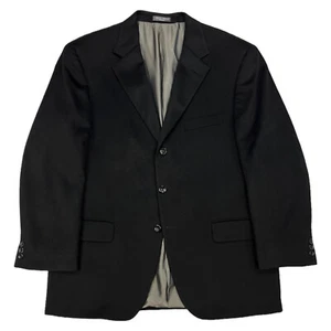 100% Cashmere Loro Piana Fabric Black 3 Button Blazer Jacket Size 48 - Picture 1 of 12