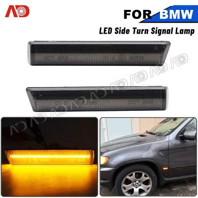 Para BMW Serie 7 E38 1995-01 Lente ahumada LED Luz de señalización lateral Lámpara de señal de giro Foto 1 de 4