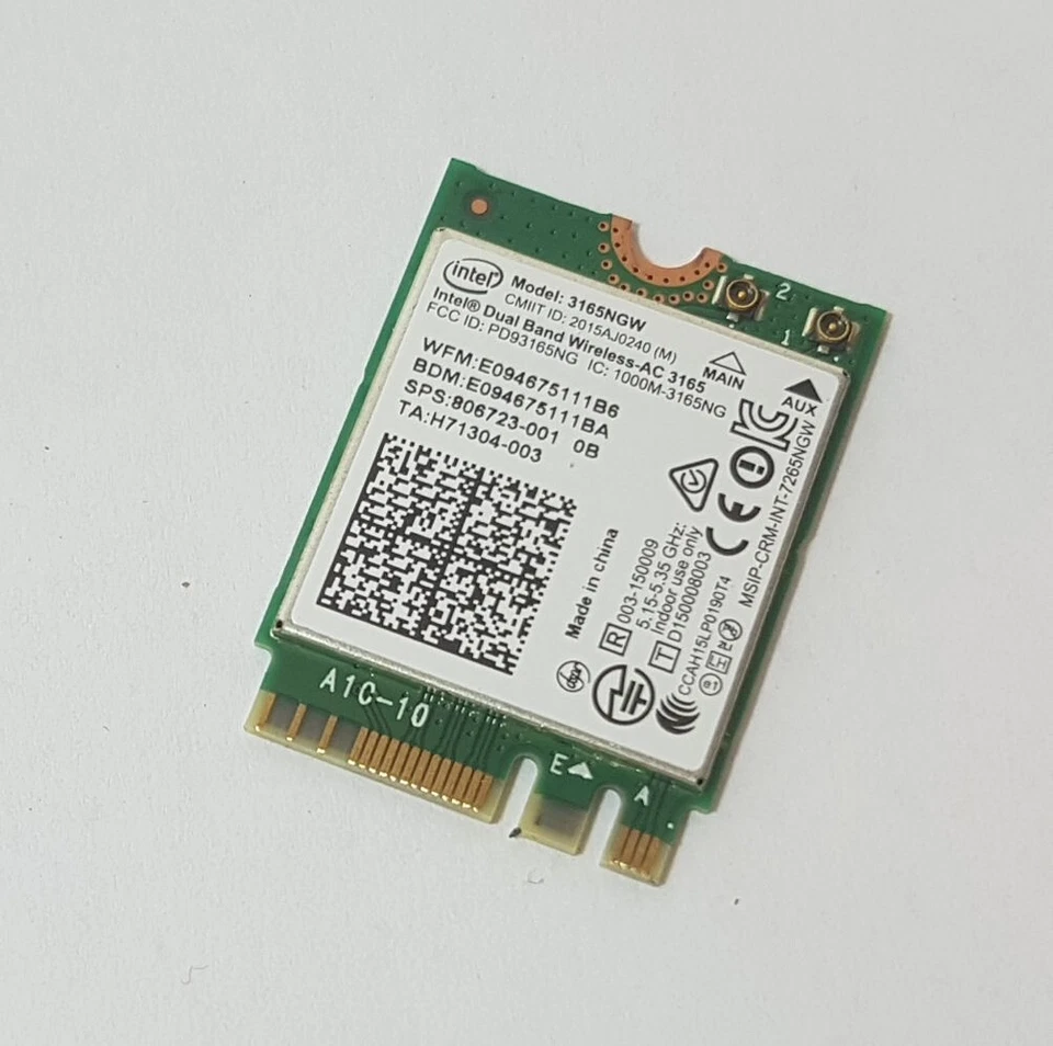 Wlan Bluetooth Intel Dual Band Wireless-AC 3165 aus Acer Aspire E17 E5-773G - Image 1 of 1