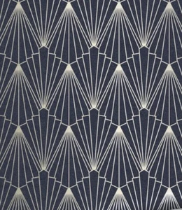 Graham & Brown Wallpaper, Rene Night Fall, Blue And Metallic Silver 57.7 Sq Ft - Picture 1 of 1