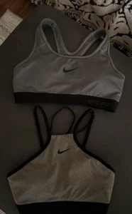 Nike Dri Fit Women’s Sports Bra Lot Of 2 Size XS/Small Black, Gray - Picture 1 of 4