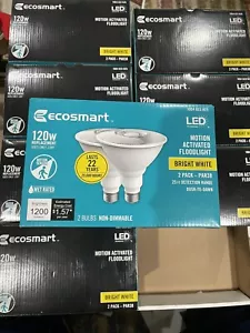 8X 2PK Ecosmart 120W (13W) PAR38 LED Motion Sensor Flood Light Bulbs Bright Wht - Picture 1 of 11