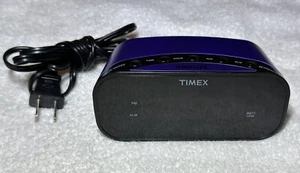 TIMEX Alarm Clock (T121) Purple 7” in RED Display TESTED  - Picture 1 of 13