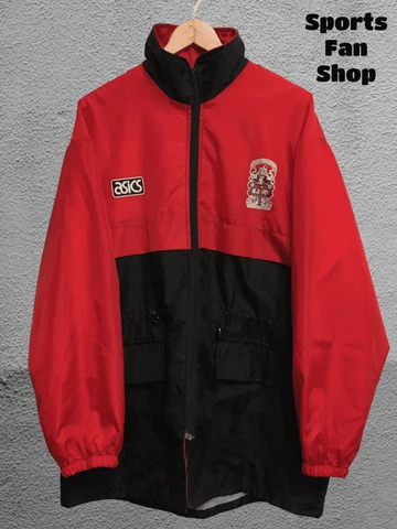 Stoke City 1993 1994 1995 Asics Sz L football raincoat bench coat soccer jacket Cover