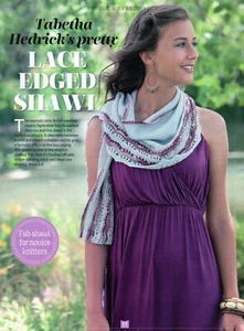  ~ Pull-Out Knitting Pattern For Lady's Beautiful Lace Edged Shawl ~ - Picture 1 of 2