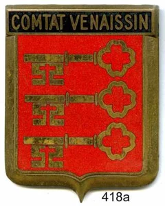 CA418a - PLAQUE DE CALANDRE AUTO - COMTAT VENAISSIN - Picture 1 of 1